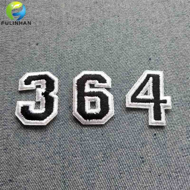 number embroidery patch
