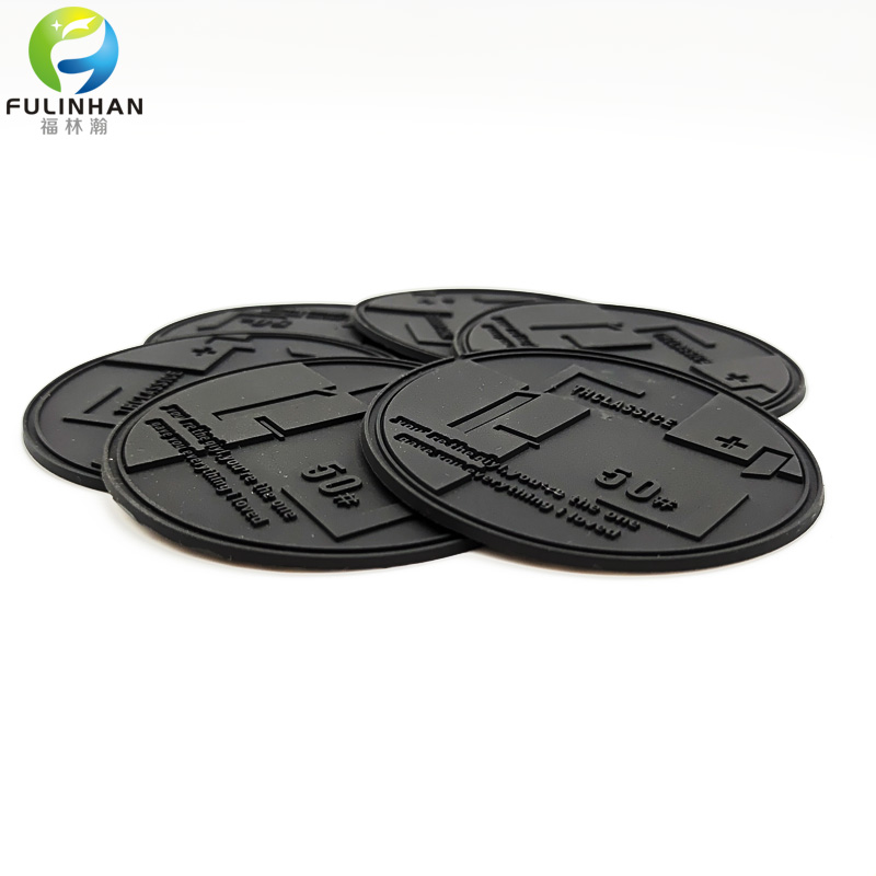 black embossed pvc patch