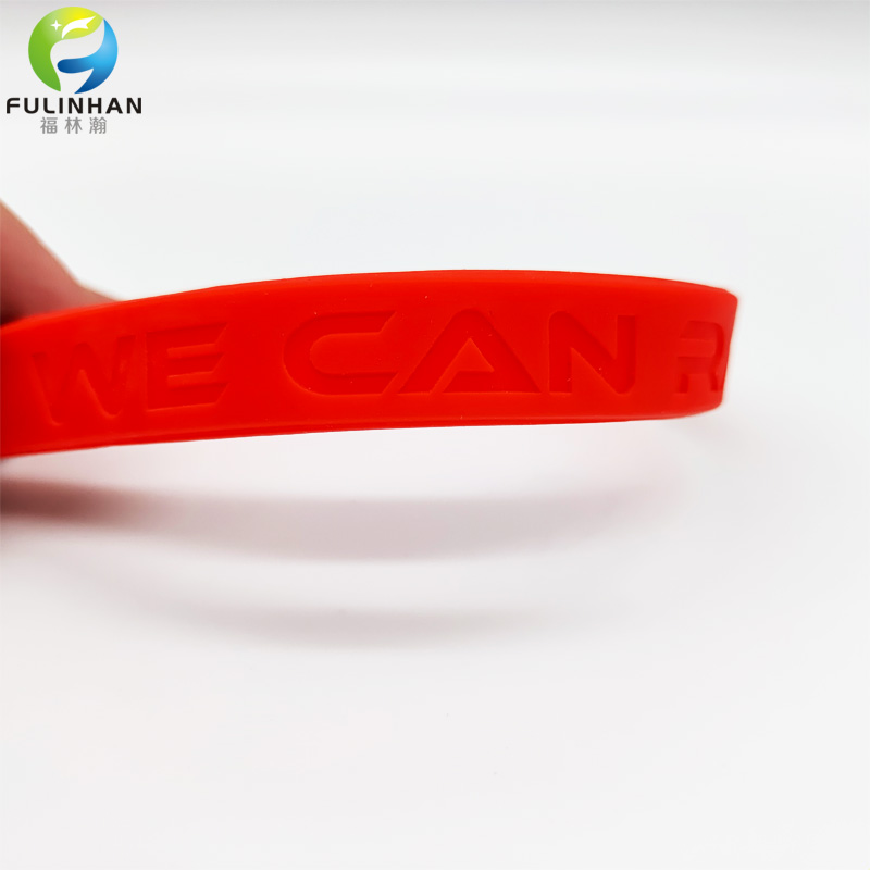 embossed logo wristband