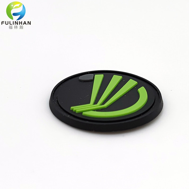 silicone labels with green logo