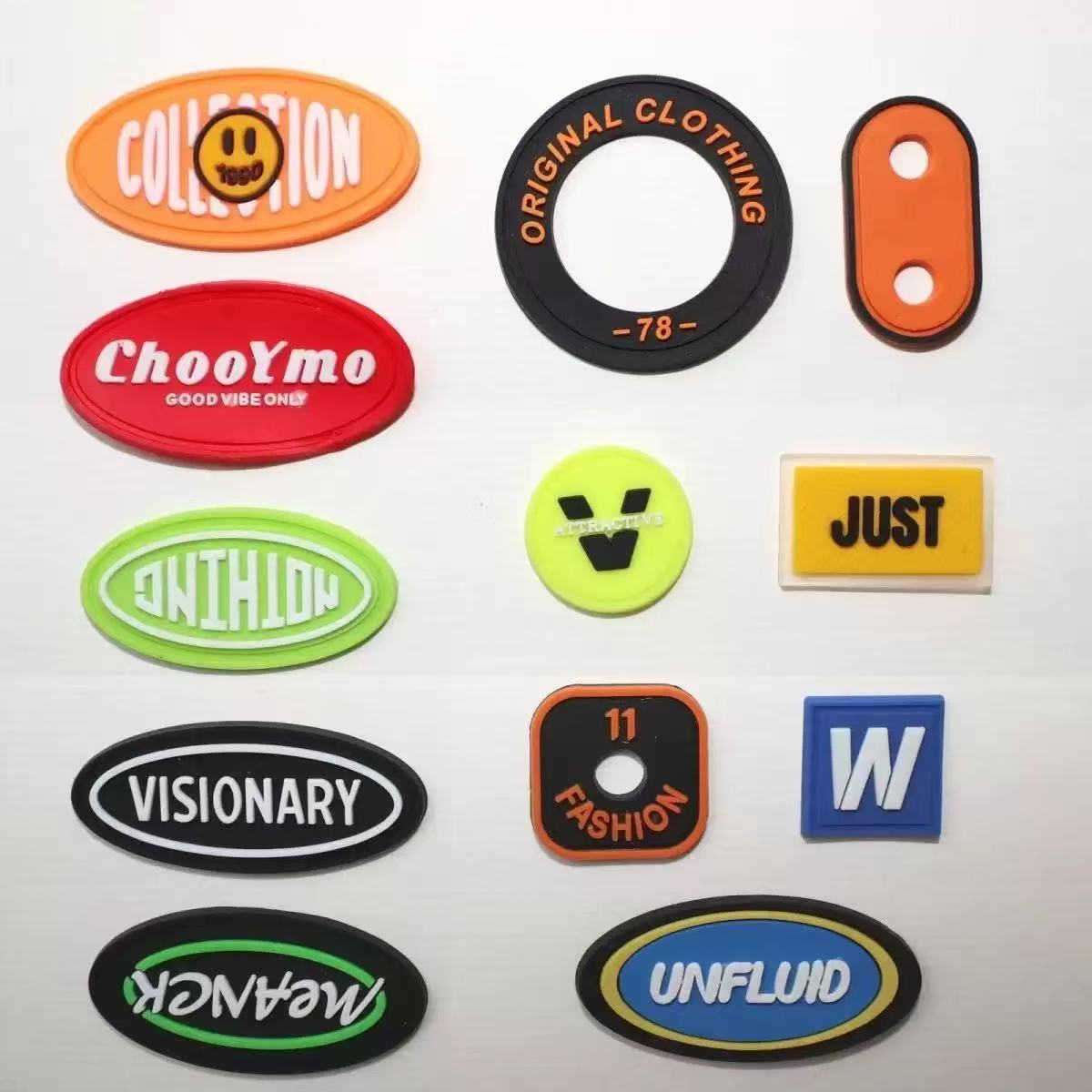 custom cap label rubber patches