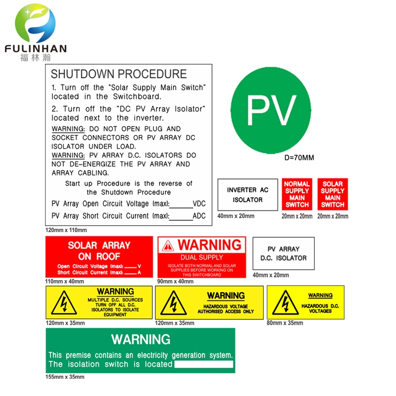 Australia Standard Warning Label Solar Kits