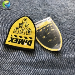 Custom Iron On Woven Patches with heat glue backing