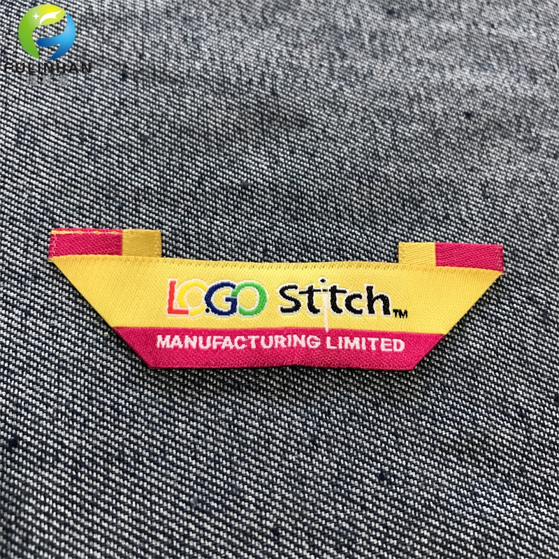 Mitre foled woven labels