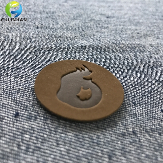 Embossed Logo Leather Patches for Jeans