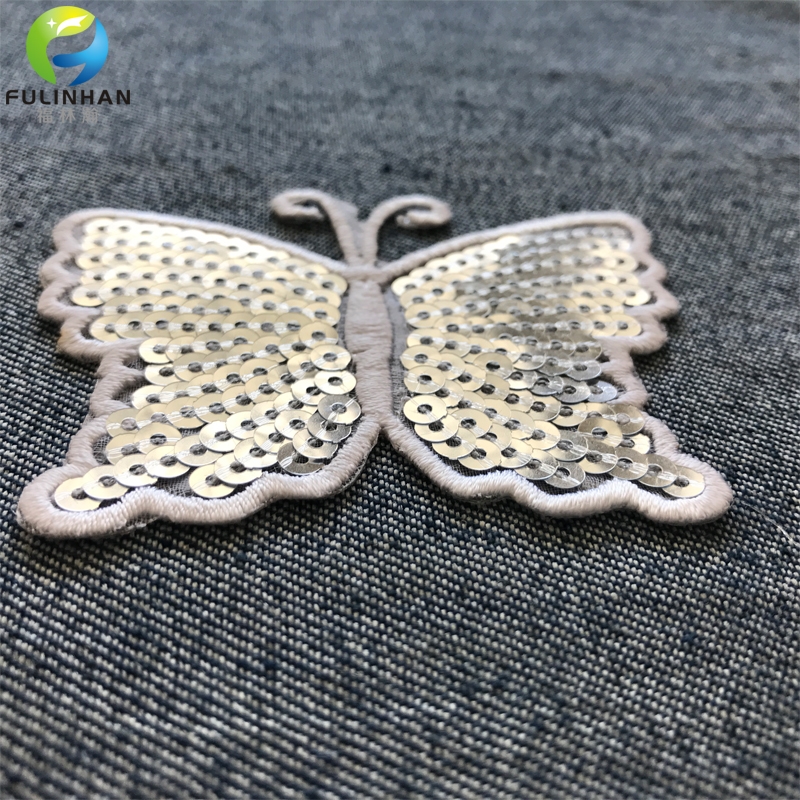 Embroidered Butterfly Sequin Applique Patches