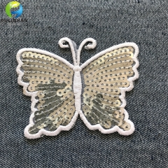 Custom Embroidered Butterfly Sequin Applique Patches