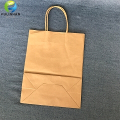 Custom brown kraft paper bag with handle