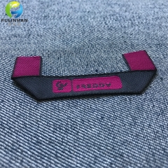 custom mitre fold woven label