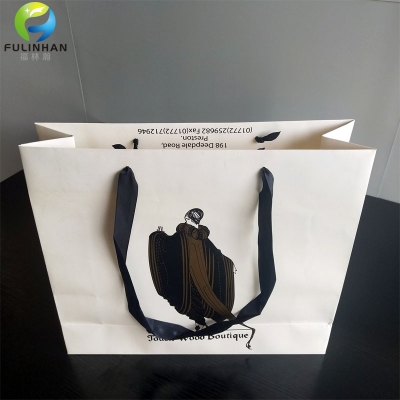 Large White Paper Shopping Bags with Logo