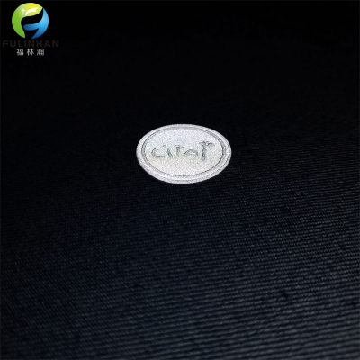 Silver Reflective Embossed Logo Plastic Patches