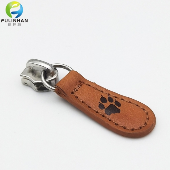 Custom leather zipper pulls for brands