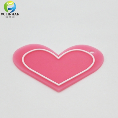 Lovely Hearted Pink Rubber Patches