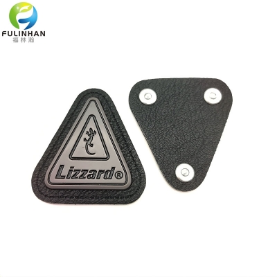 Triangle Leather Patch with Metal