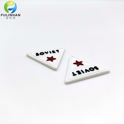Raised Star Logo Triangle Rubber Labels