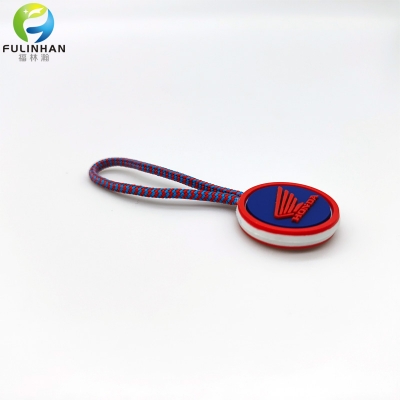Custom Round Rubber Logo Zipper Pullers