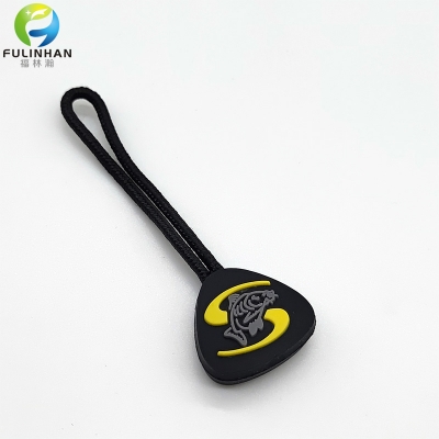 Triangle Rubber Logo Zip Puller Cords