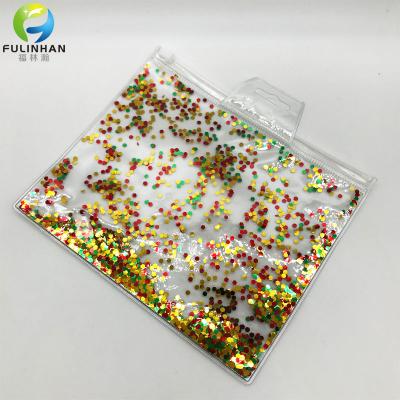 Custom Clear PVC Bag with Sequins
